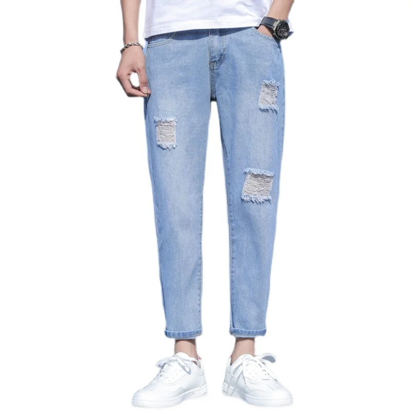 

2021 Popular Boy Baggy Jeans For Men Casual Wide leg Oversize Cargo Denim Overalls Boys Man pants