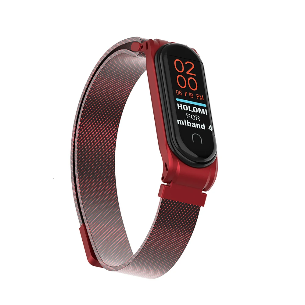 Mi Band 4 3 металлический ремешок с магнитной пряжкой браслет на запястье ремешок из нержавеющей стали замена NFC Браслет для Xiao mi Band 3 4