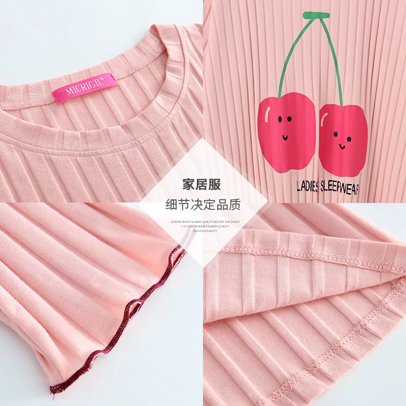 Женское платье с длинным рукавом и круглым вырезом из натурального хлопка|Ночные