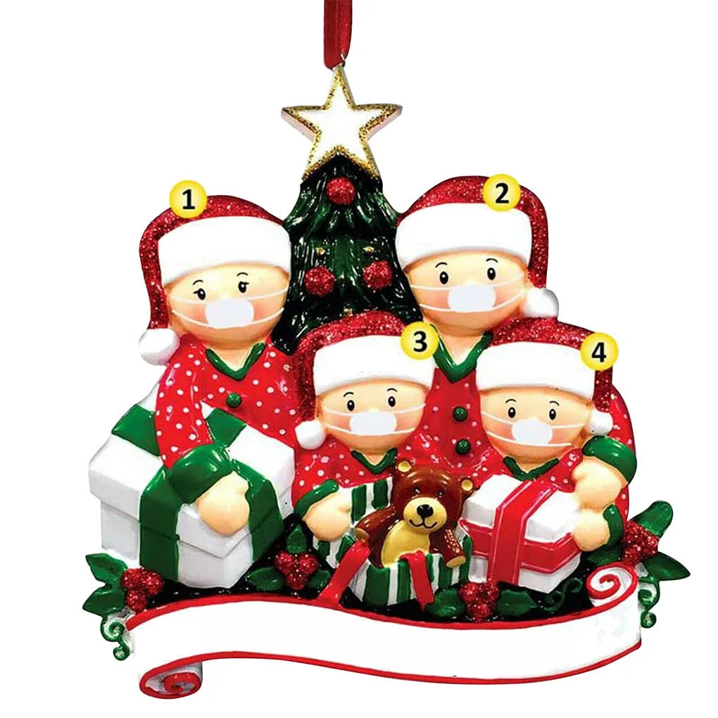 

1pc 2021 Personalized Family Christmas Tree Ornament Personalized Survived Family Pendant Mini Christmas Tree Hanging Pendant