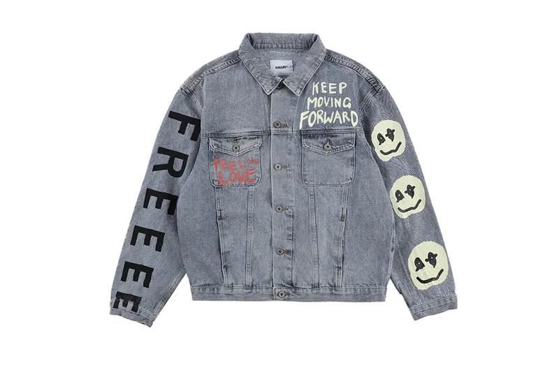 Джинсовая куртка Kanye West для мужчин и женщин из денима с призраками детей