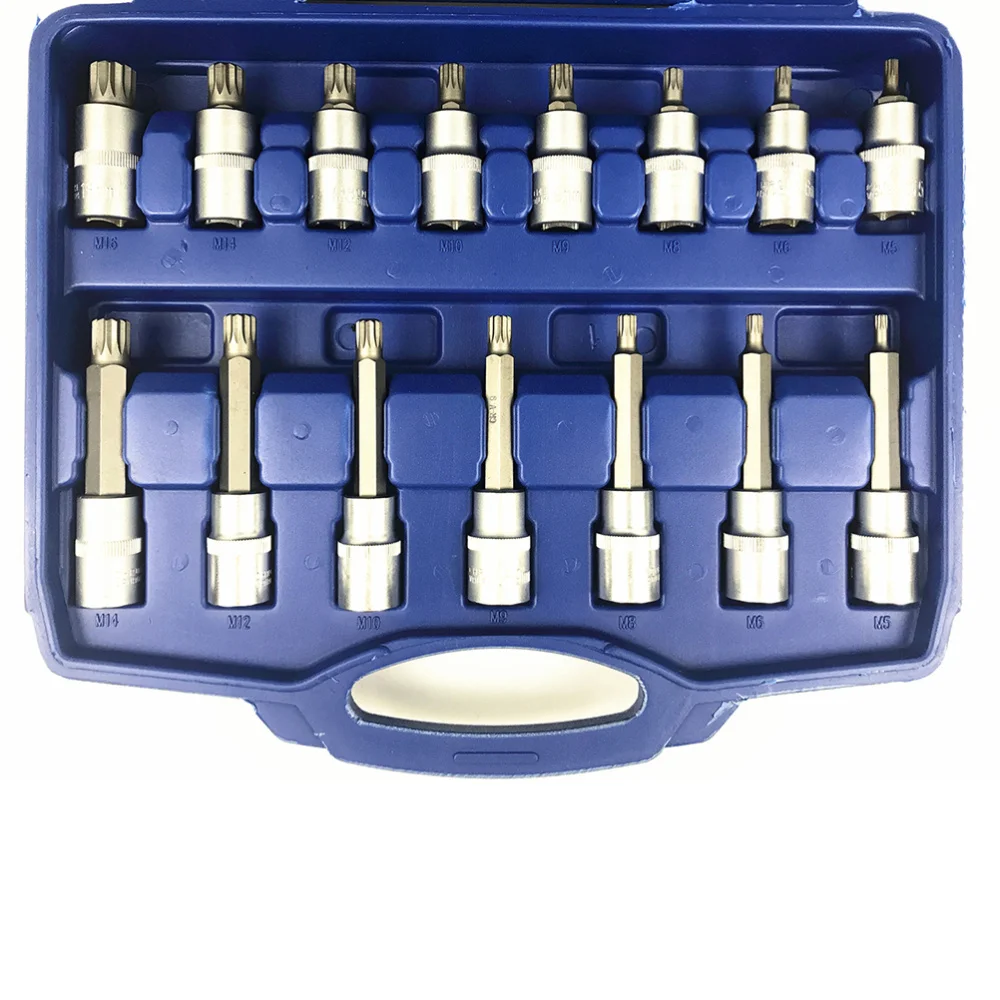 

26PCS M5-M16 12 Angles Screwdriver Tool For Socket Wrench Kit