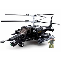 sluban ww2 german military ka50 armed helicopter soldier airplane fighter moc model building block classic movie toys for kids