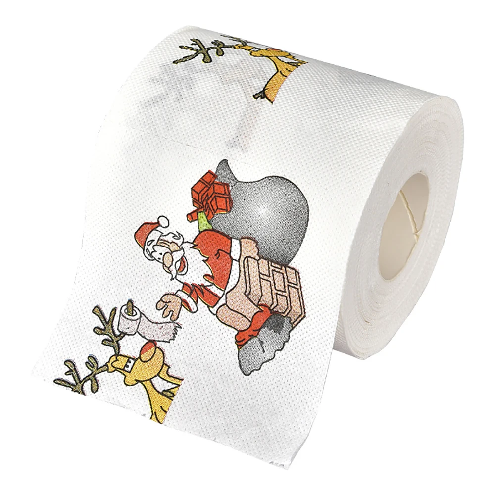 Рождественская напечатанная рулонная бумага Санта Клаус цветная банная