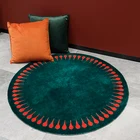 Новый круглый ковер для гостиной, художественный зеленый коврик, современный минималистичный напольный коврик, коврик для спальни, гостиной, настольного компьютера, стула, коврики
