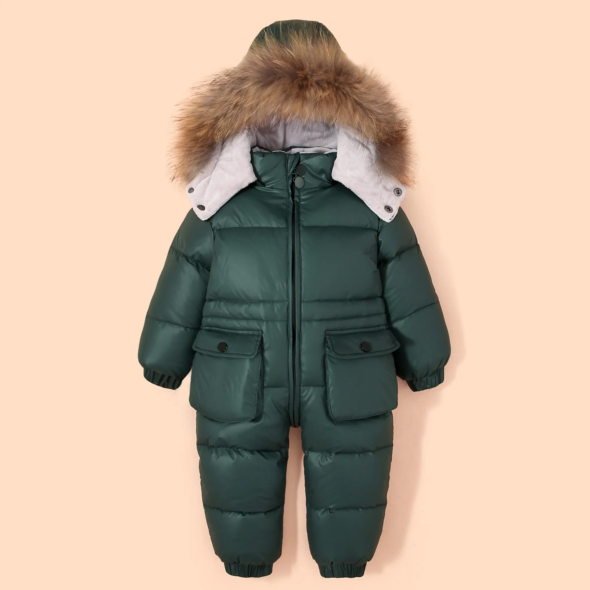 Детский пуховой комбинезон для мальчиков и девочек 1 4 лет русской зимы