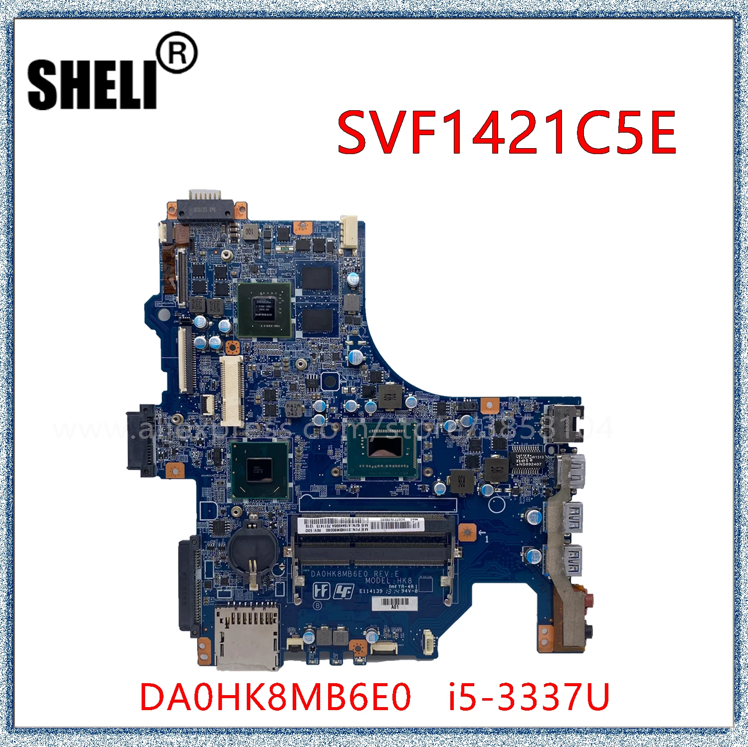 

Материнская плата SHELI для ноутбука SONY SVF142A23T SVF142, материнская плата для ноутбука DA0HK8MB6E0 HM76 A1944996A с зеркальной материнской платой