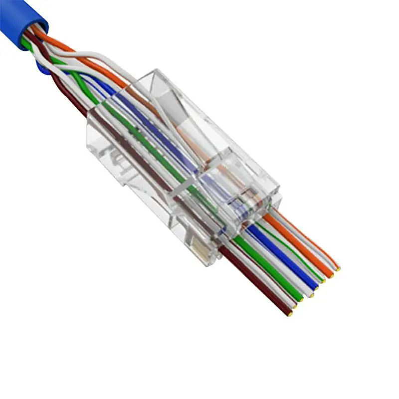 100 шт. модульный коннектор RJ45 8P8C CAT6 CAT6E 8 контактов соединитель сетевой кабель