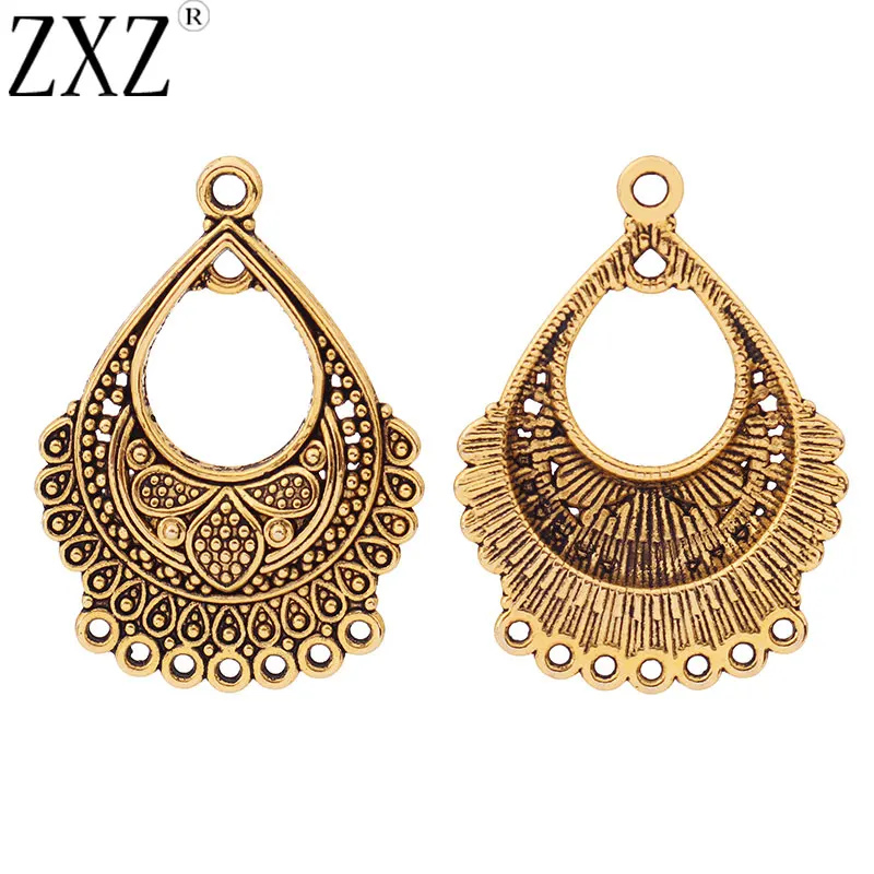 ZXZ 10 штук античные золотые Люстра Серьга Boho мульти соединительный элемент для