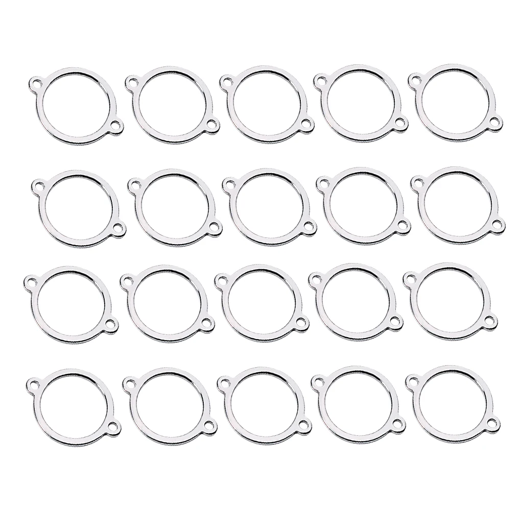 

Prettyia 20Pc Stainless Steel Round Circle Loop Hoop Connector 16mm Findings