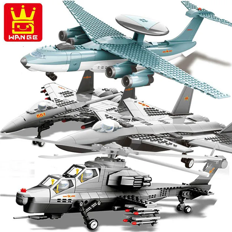 Wange Блоки 4001 военный самолет Боевая модель боец Строительные кирпичи F15 Орел