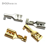2050100200500 pcs 6 3 automobile wiring copper terminal 250 plug spring female connector high foot 0 4 thick dj622 d6 3c