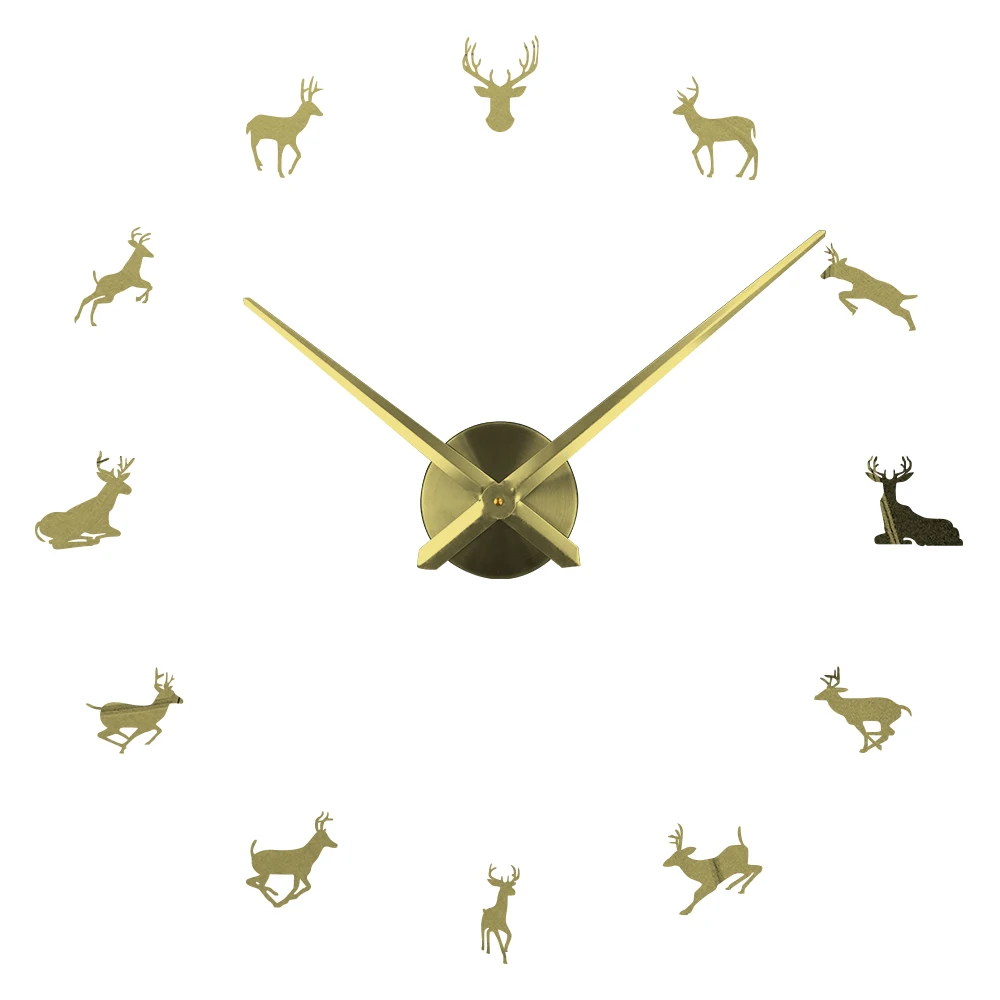 Новые гигантские настенные часы с большим изображением дикой природы Moose DIY