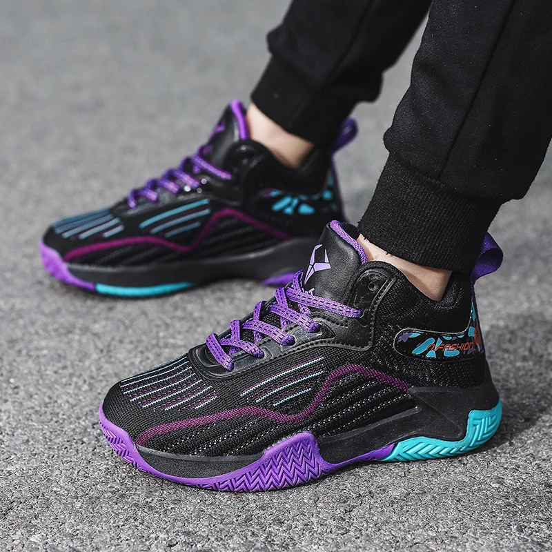

Basketball Children Shoes For Kids Sneakers Boys Casual Shoes Girls Sneakers Breathable Mesh Trainers Lace-up Fashion Running