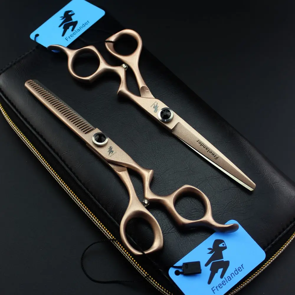 Фото 6 дюймов золотые Парикмахерские ножницы для стрижки волос Профессиональные