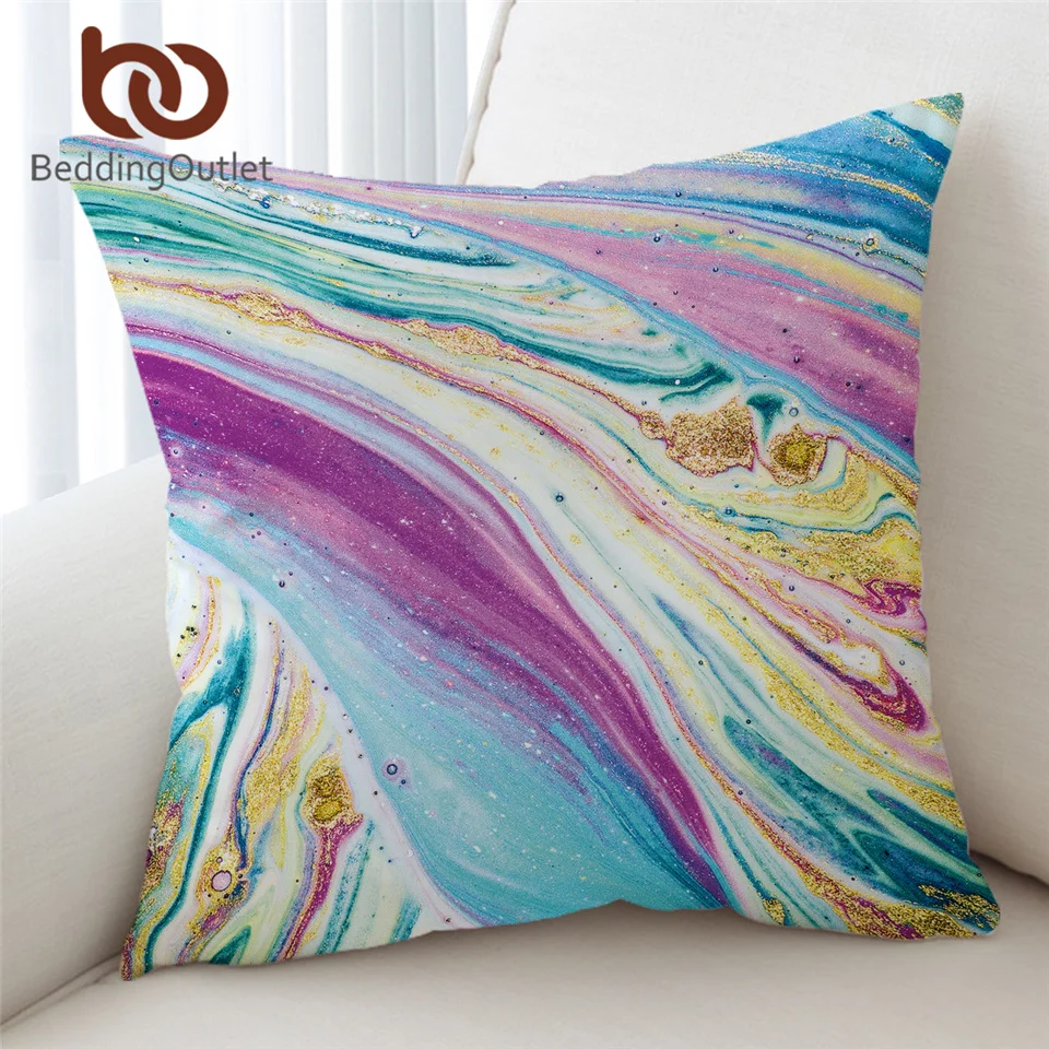 Роскошный мраморный чехол для постельного белья наволочка радужной расцветки
