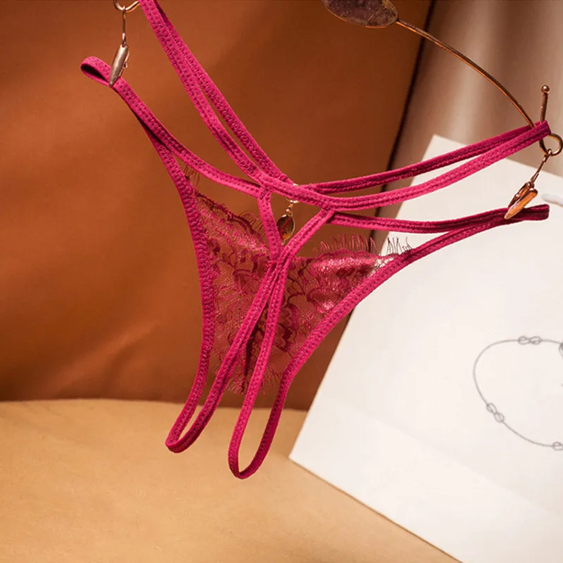 

Top Women's Panties Sexy Lace Floral Open Thongs Erotic Lingerie G-string Briefs Hipster Underwear Feminine Fashion Tangas 49