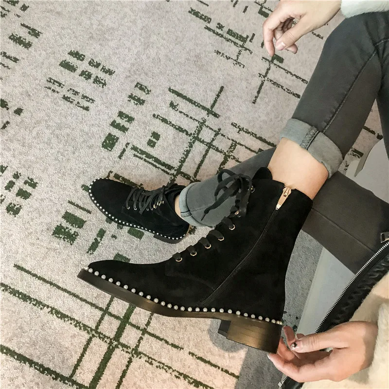 Женские мотоциклетные ботинки FEDONAS теплые короткие из натуральной кожи с