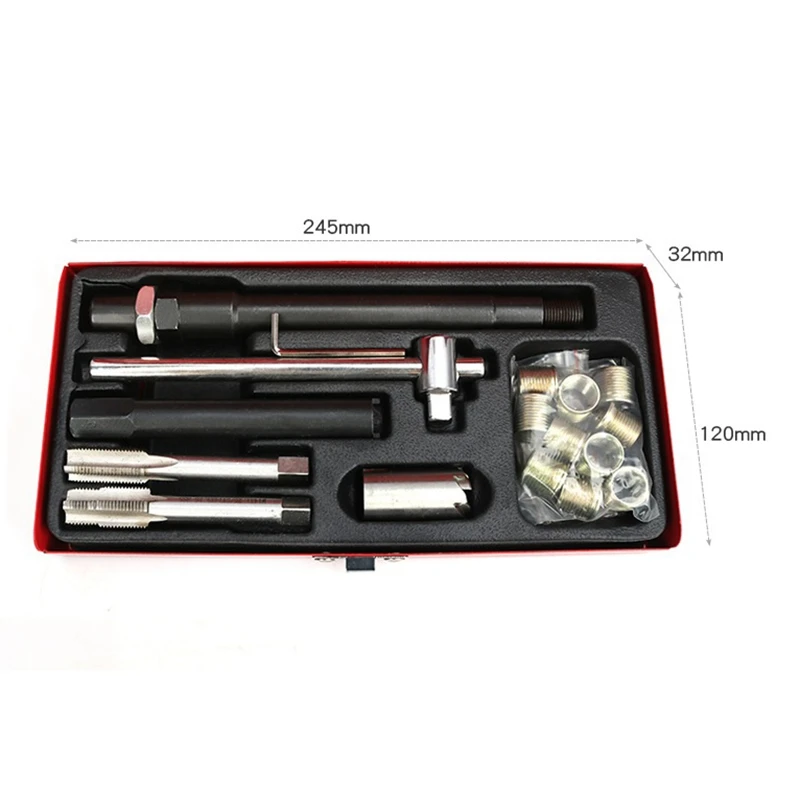 Spark Plug Thread Repair Rethreading Set 14Mm Metric - Tool Kit Comprehensive Taps Inserts | Обустройство дома