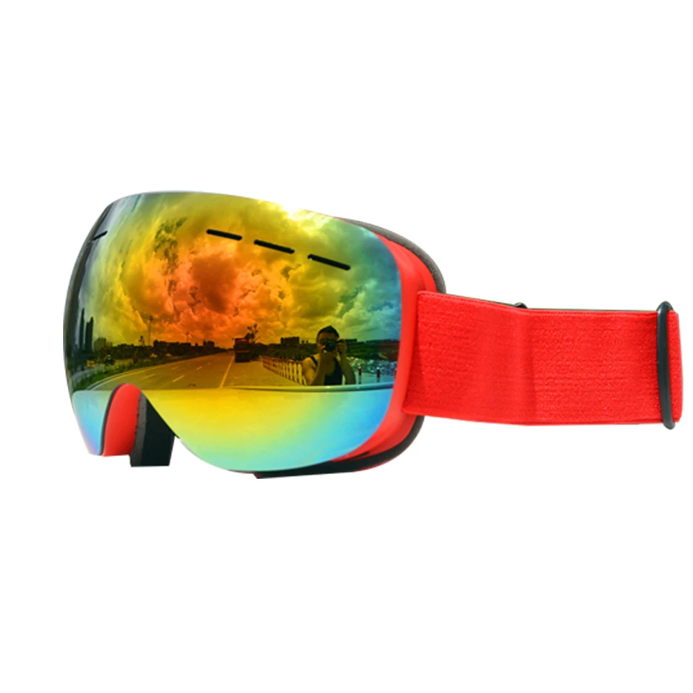 Red Red Лыжные очки двухслойные UV400 противотуманные очки для сноуборда для мужчин и женщин зимние лыжные маски Лыжные очки - Цвет: Red Red