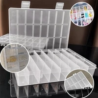 practical 24 grids compartment plastic storage box jewelry earring bead screw holder case display organizer container