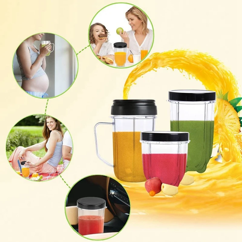 

Replacement Parts Cups Cross Blade Lid Gear Gaskets Shock Pads Set for 250W Magic Blender Juicer Mixer Accessories