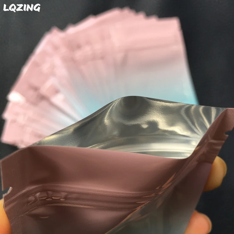 80pcs Pink/Blue Top Feed Foil Zip lock Bags Food Pouch Kitchen Tools Mylar Aluminum Tea Pouches Storage Bag Small | Дом и сад