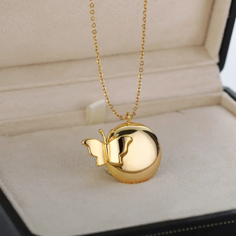 

Butterfly Necklaces for Women Stainless Steel Gold Necklace Pendant Goth Chokers Vintage Aesthetic Jewelry Gift collier femme