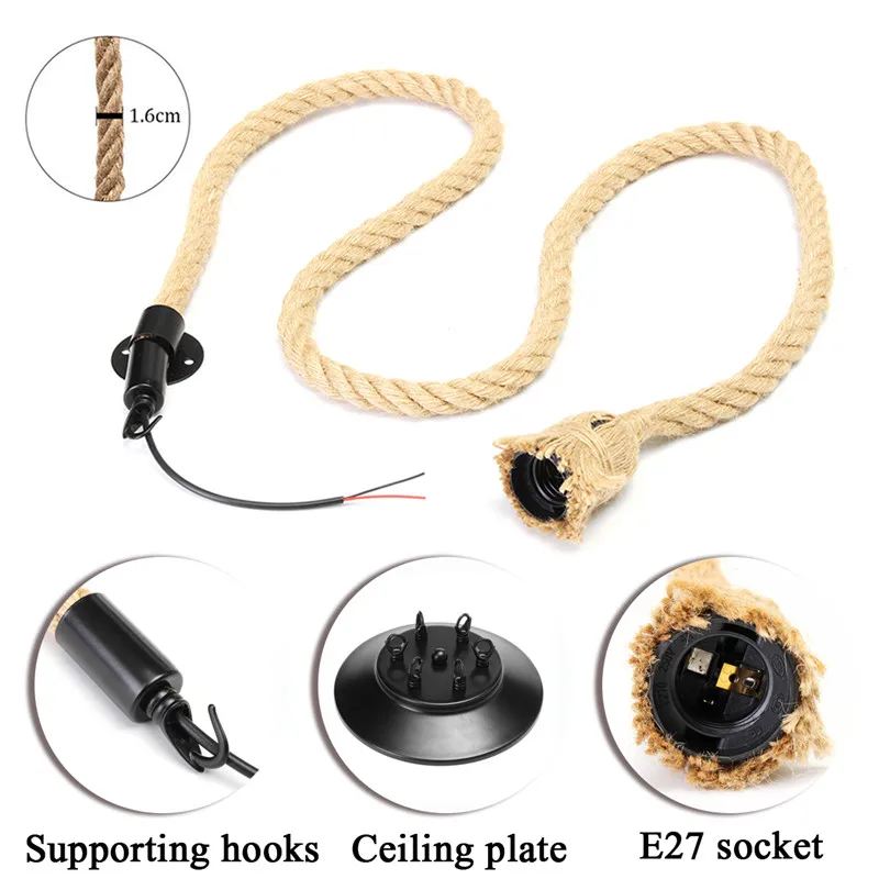 

Hemp Rope chandelier For Shopping mall LED salon lighting ceiling spider chandelier Lamp 6 10 Lights vintage chadnelier