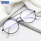 Seemfly ретро круглые прозрачные линзы очки для чтения синяя пленка линзы из мягкого сплава оправы очки прозрачные оптические очки унисекс