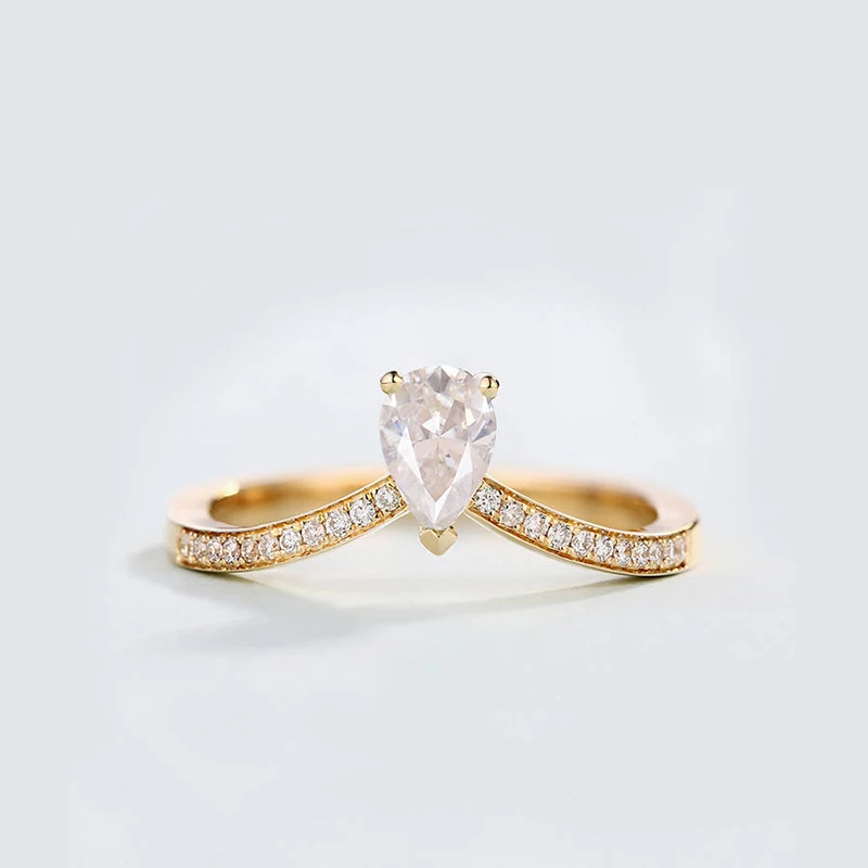 Женское кольцо в форме груши Ms. Simple с кубическим цирконием обручальное модное