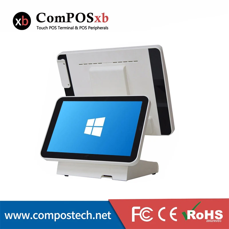 Новейшая модель двухэкранный сенсорный POS терминал 15 &quot/12&quot экран для