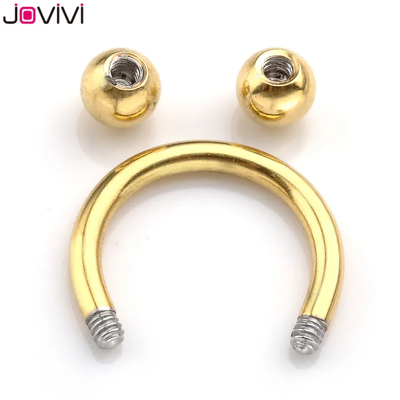 Jovivi 2x 14G Captive Beads CBR Hoop Nose Septum Ring Eyebrow Lip Nipple Ear Studs Multi-used Fashion Body Piercing Jewelry | Украшения и
