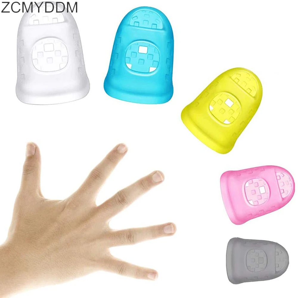 

ZCMYDDM 5 Size Multifunctional Thimbles Hollowed Out Breathable Protective Finger Silicone DIY Needlework Crafts Sewing Tools