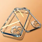 Роскошный прозрачный мягкий силиконовый чехол с квадратной рамкой для iPhone 13 12 11 Pro MAX Mini XR X XS 7 8 Plus SE 2020, прозрачный чехол