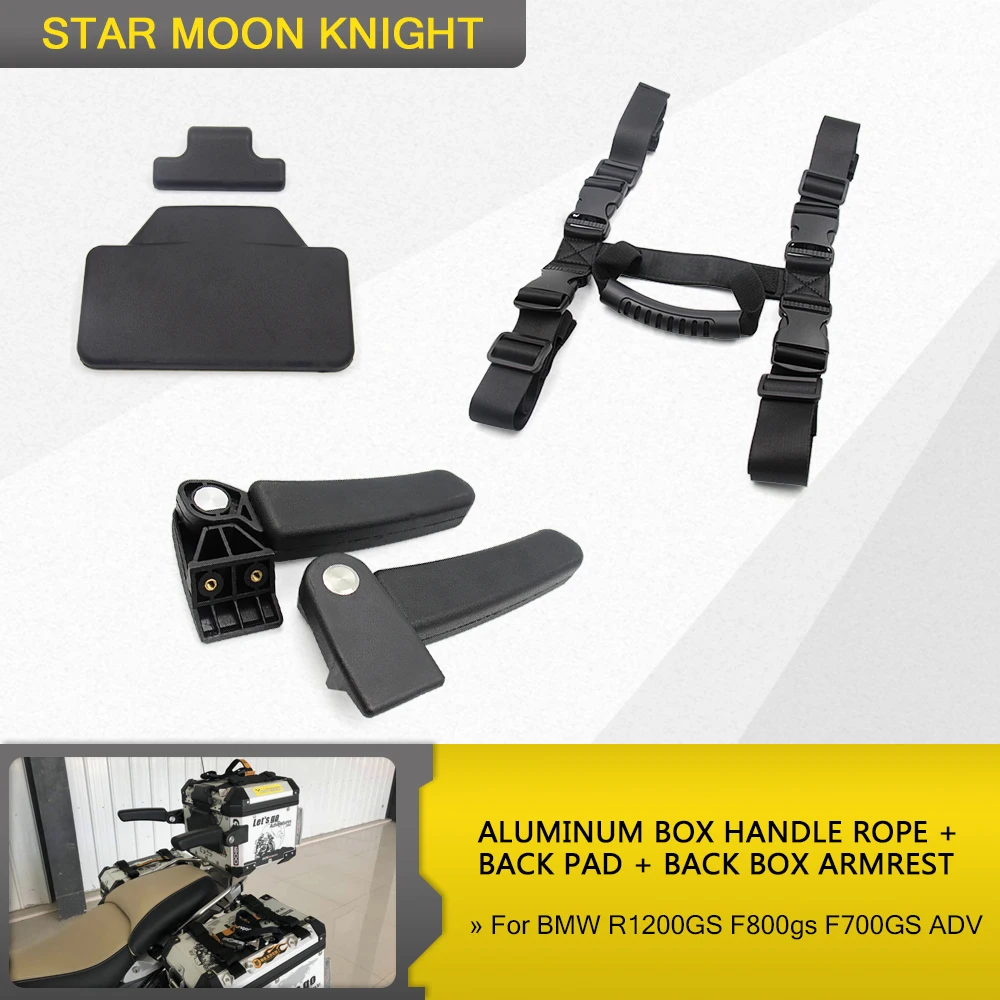 

Aluminum Alloy Side Box Handle Passenger Armrests Back Pad Rear Saddlebag For BMW R1200GS LC F800gs F700GS ADV Tail Box