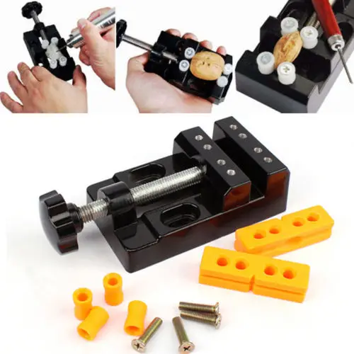 

Black Jaw Bench Clamp Mini Drill Press Vice Micro Clip Flat Vise Hand Tools