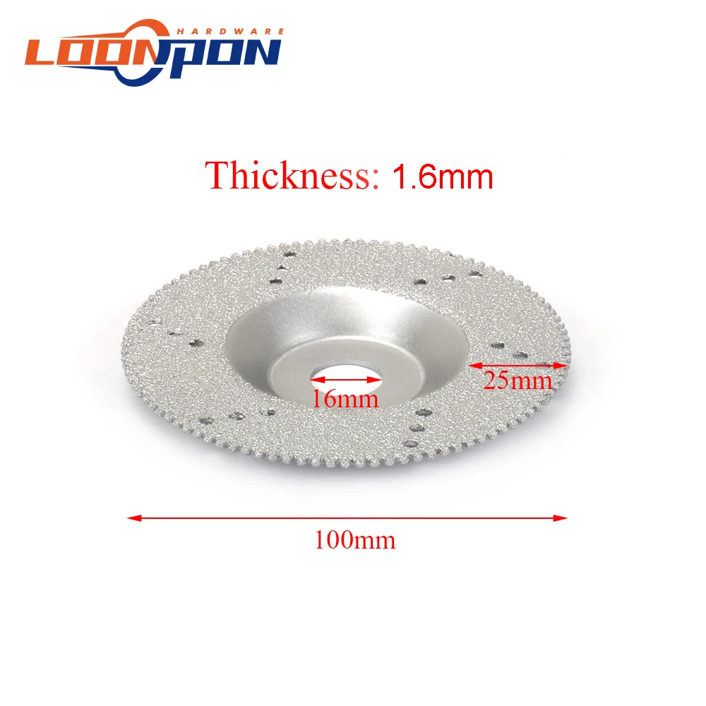 100MM 4'' Diamond Coated Circular Cutting Disc Grinding Wheel Saw Blade For Stone Ceramic Slate Granite Bore 16mm | Инструменты