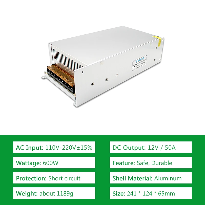 Адаптер источника питания 600 Вт тройной 12 В трансформатор светильник 220 до