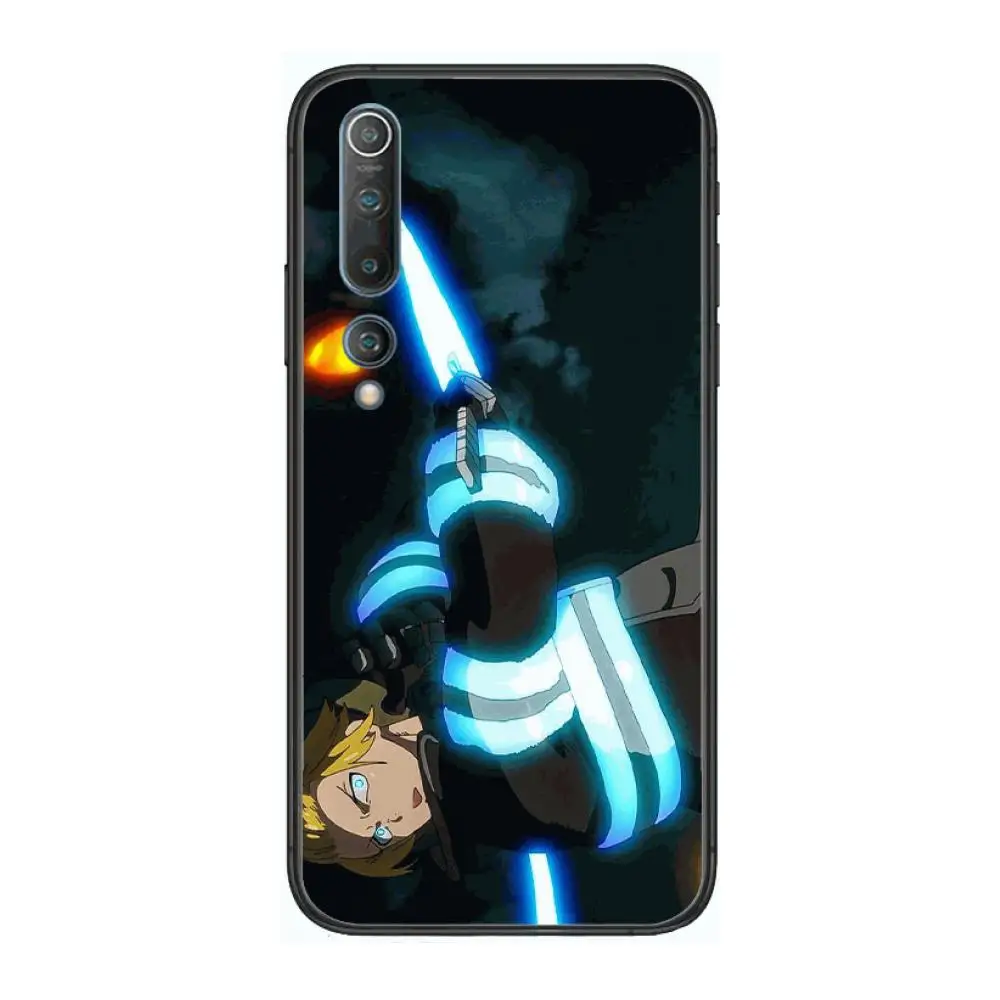 

F-Fire Force style Phone Case For xiaomi mi11 5g 10 liti Ultra 9Pro SE 3 8 Note Anime Black Cover Silicone Back Pretty tpu