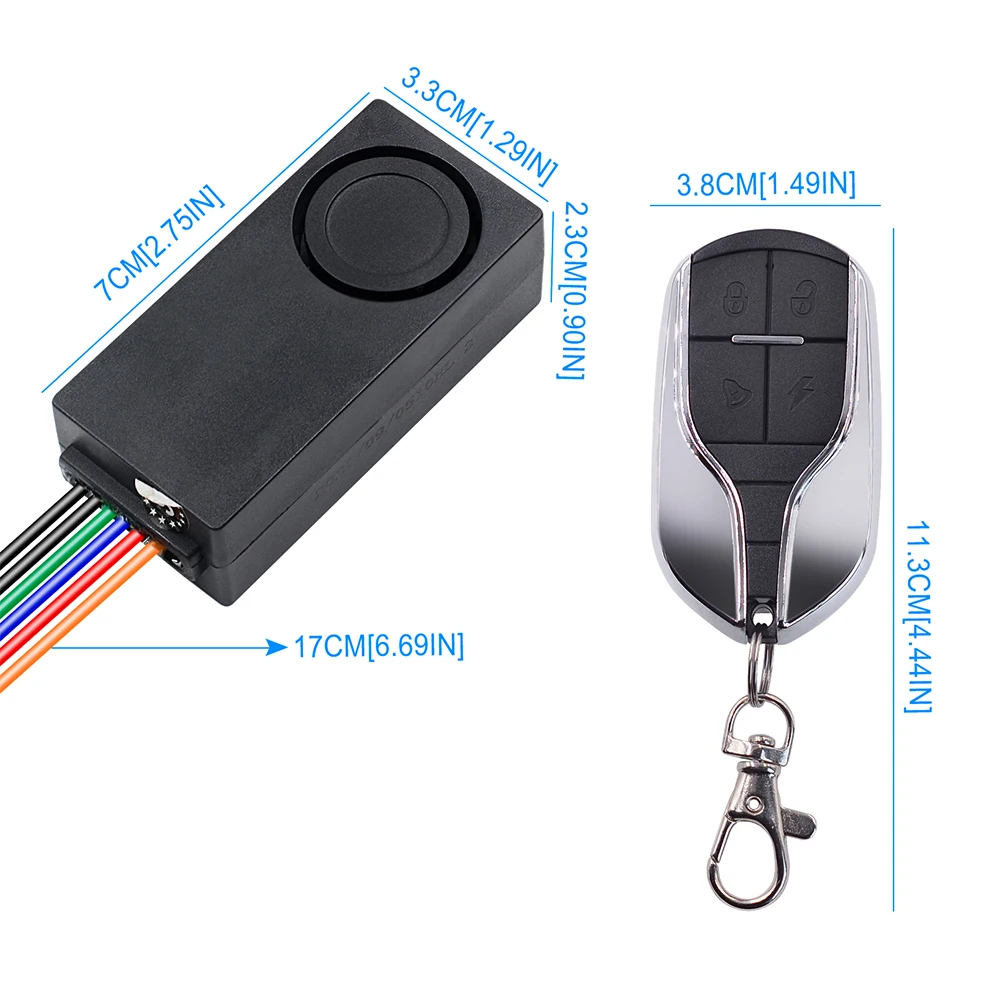 

Wireless Motorcycle Bicycle Alarm for Bike Motorcycle Car Vehicles Door Window Security Anti-Theft Alarm with Remote Control