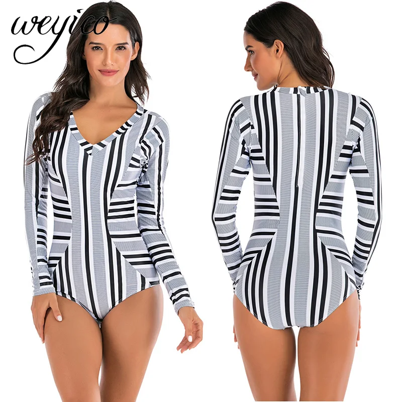 Сексуальный женский цельный купальник с длинными рукавами костюмы для серфинга