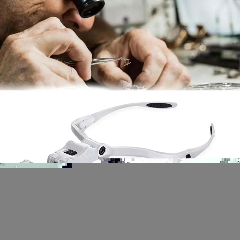 Очки для чтения с двойной светодиодной лампой идентификации ремонт стекол газет