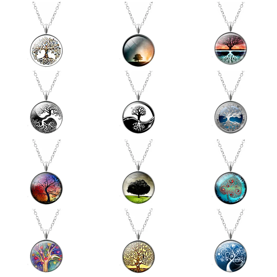 Модное ожерелье Древо жизни винтажное художественное фото стеклянный кабошон