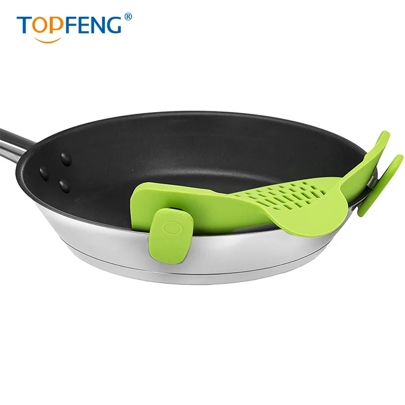 TOPFENG кухонный силиконовый дуршлаг с защелкой для фильтрации лапши герметичный