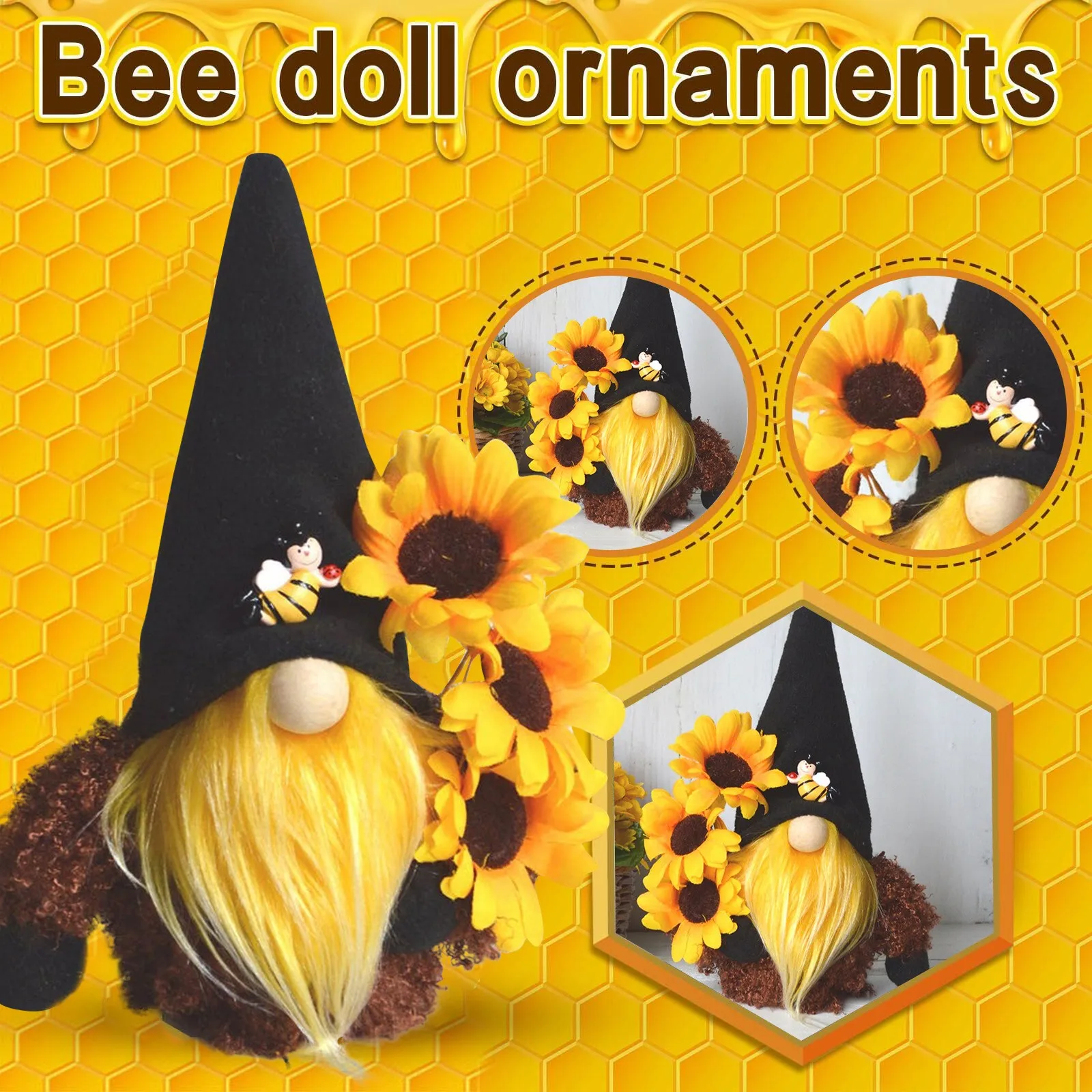 Hot Selling Bumble Bee Gnome Doll Home Decoration Plush Faceless Little Figurine Ornament Party Decorations Kids Toys | Дом и сад