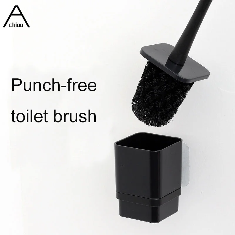 black toilet brush with holder plastic wall mounted corner brushes modern bathroom cleaning tool set wc washing accessories free global shipping