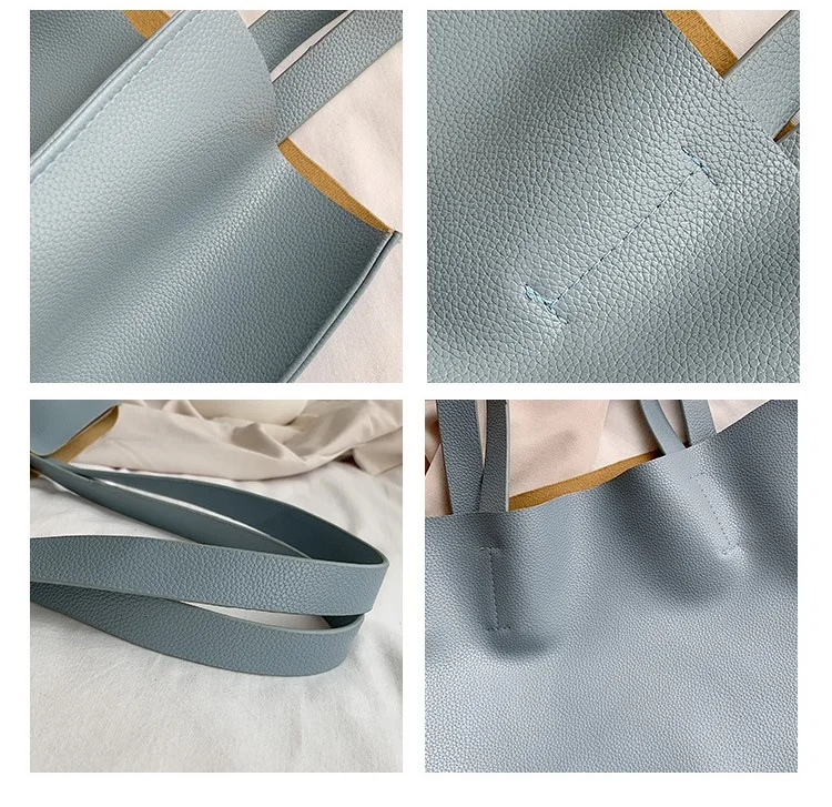 

Simple Casual Women Handbag Large Capacity Leather Shoulder Bag Luxury Designer Soft Leather Shopping Bags Female Travel Purse