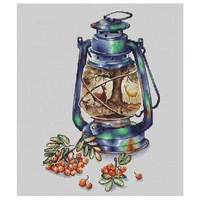 lovely counted cross stitch kit scenery in the lamp fruit retro lamp deers in the forest free shipping