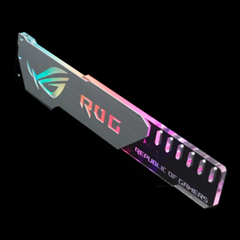 Silver ROG 3PIN Поддержка графической карты GPU держатель кронштейн VGA Рамка подставка алюминий+ акрил ROG 12V 4PIN RGB/5 V 3PIN ARGB ASUS AURA SYNC Symphony - Blade Color: Silver ROG 3PIN